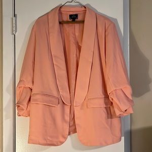 Salmon blazer with ruched sleeves size 1XL